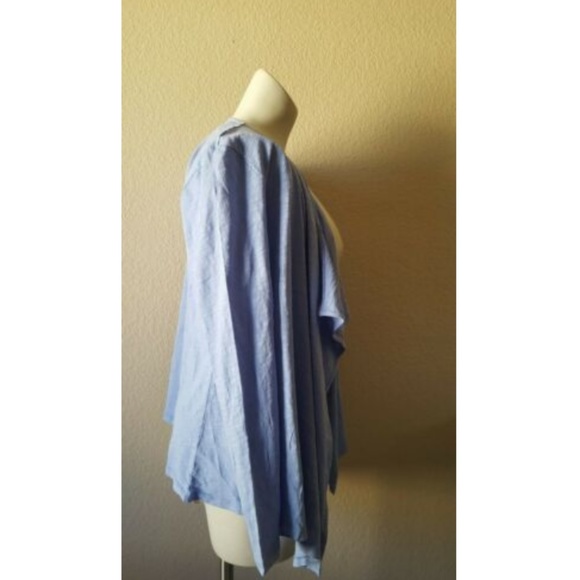 Mod-O-Doc Draped Knit Open Front Cardigan Sweater M Blue New - Picture 3 of 6